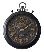 Montre de poche Vintage 20 pouces Style rétro rond métal décoration de la maison équipement réel horloge murale
