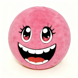 Coussin en peluche personnalisé en forme de visage souriant, rembourrage en coton PP, jouet en peluche sphérique, boule en peluche visage souriant fou pour Halloween - Product Image 1