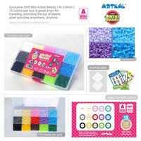 Jouet perlé créatif fait à la main de marque Artkal CA15 Mini perles de fusible 11550 Granis 15 couleurs, boîte de perles en fer écologique