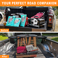 120*120CM Premium Quality Einstellbare Doppels chicht Elastic Car Container Cargo Net Mesh für Pickup Truck Bed mit Karabiner haken