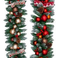 Usine guirlande de noël porte suspendu décoratif vigne chute de neige pour centre commercial entrée escalier main courante pendentif cloche fleur artificielle