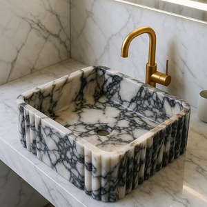 Personalizzato in pietra di marmo singolo <span class=keywords><strong>bagno</strong></span> di vanità <span class=keywords><strong>Design</strong></span> moderno singolo lavello galleggiante con Base in alluminio rubinetto telaio piccolo Set di vanità - Product Image 2