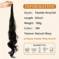 U-part Clip-in Postiche en fibre haute température Fluffy Natural Looking Long Straight One Piece Extension pour les femmes