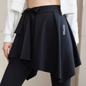 Women's Sports Tie Hip Yoga <b>Skirt</b> With <b>Elastic</b> Waist Solid Pattern Fitness Pilates Hip Cover - Product Image 1