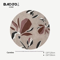 BACKTO Home Furnishing Neuer Gewebter Teppich im Chinesischen Stil, Südostasiatischer Runder Moderner Woll-Ananas-Schlaufen-Teppich mit Orientalischem Vintage-Druck