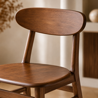 Chaise de salle à manger moderne en bois brun avec dossier ovale pour restaurant et salon
