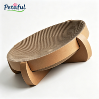 Lit pour chat 2-en-1 en forme de bol, design personnalisé, moderne, écologique, détachable, gain de place, griffoir pour chat en carton recyclé