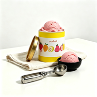 Pots et boîtes en carton laminé écologiques personnalisés pour gelato en poudre, avec couvercle hermétique en métal