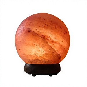 Lámpara de Sal del Himalaya Tallada a Mano, Esfera LED, Funciona con USB, Cambia de Color, Luz Nocturna, Decoración para el Hogar - Product Image 5