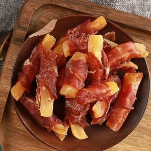 Golosinas para Perros de Fábrica: Rollo de Pollo Sin Granos con Alto Contenido de Proteínas, Papas Fritas Rojas, Envoltura de Pato, Batata, para la Salud de Dientes, Piel y Pelaje - Product Image 2