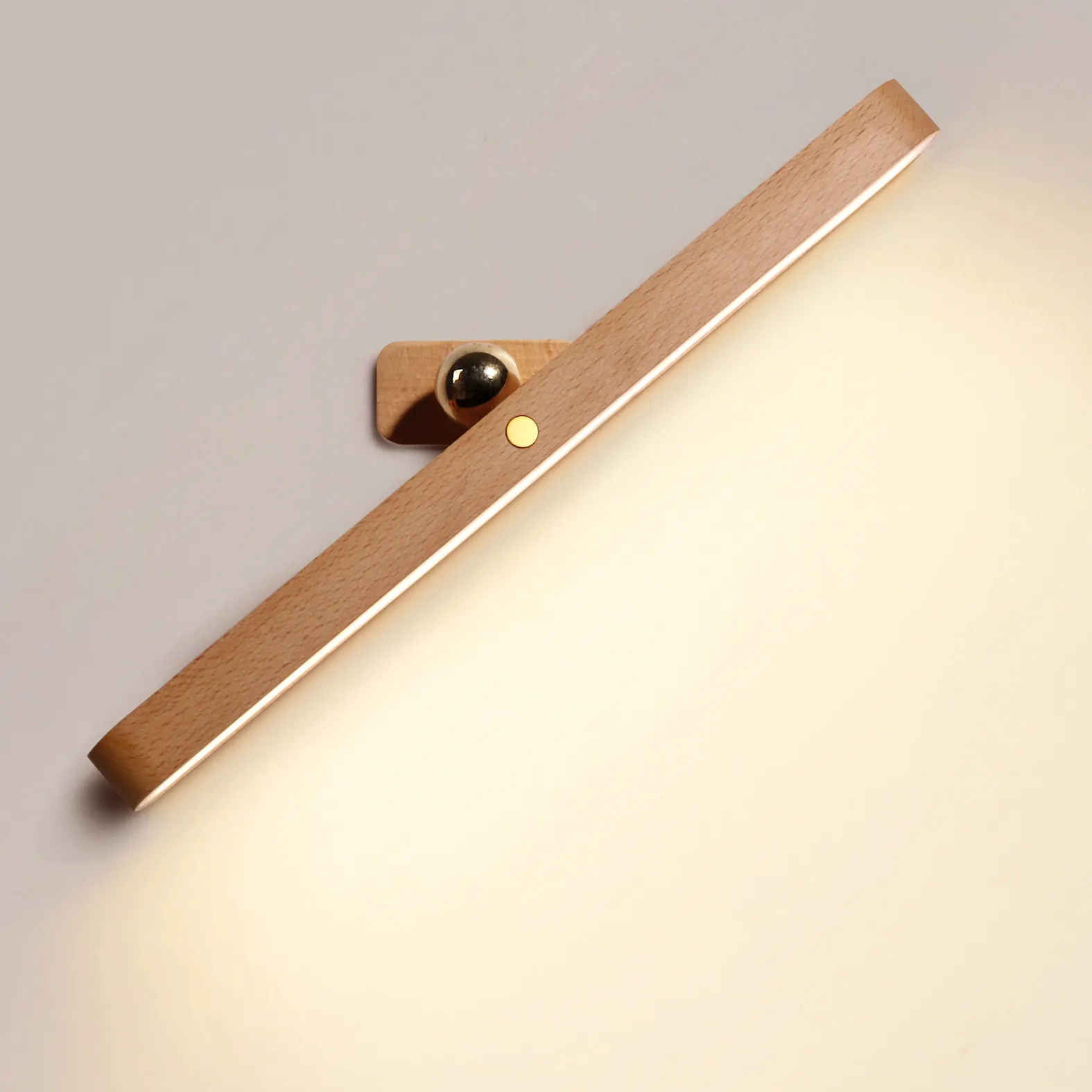 Lampe frontale en bois USB magnétique d'intérieur à Led, bande de veilleuse sans fil pour couloir, applique murale de maquillage, lumière de remplissage de miroir