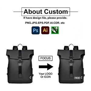 Wholesale Custom Logo Men Waterproof Quality PU Back Pack Outdoor College Student <strong>Bag</strong> 17 Inch Fashion Travel Laptop Backpack - Product Image 3