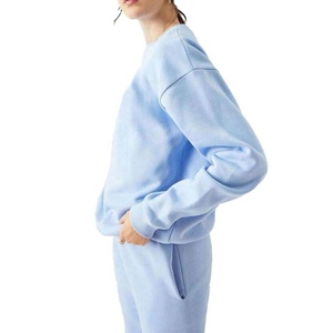 Sweatshirts en coton pour femmes, vente en gros, impression de logo personnalisée, design simple, sweat-shirt en molleton français pour femmes - Product Image 2