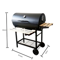 Nouvel arrivage baril à huile pour l'extérieur chariot à grillades de luxe sans fumée chariot remorque barbecue à charbon pour le jardin