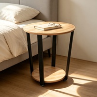 Table basse industrielle en acier avec rangement, montage facile, mobilier de salon