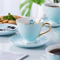Service à thé de luxe moderne 80 ml, ensemble multicolore, tasse à café en céramique peinte à la main, personnalisable, durable