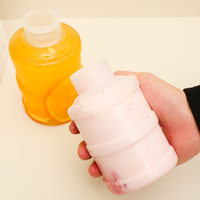 Seau en plastique PET transparent de 500ml 650ml, pour bouteille d'eau, bouteille de jus avec couvercle à anneau en spirale, stock