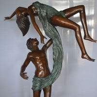 Statue de couple de danseurs en bronze, sculpture de ballet en métal