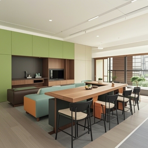 Armoire de <span class=keywords><strong>cuisine</strong></span> sur mesure en forme de revêtement contemporain <span class=keywords><strong>vert</strong></span> <span class=keywords><strong>olive</strong></span> armoire de <span class=keywords><strong>cuisine</strong></span> à panneau laqué avec îlot - Product Image 6