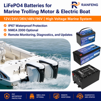 Batería de Litio Marina LiFePO4 de 38.4V 50Ah, NMEA 2000, Impermeable, de Ciclo Profundo, para Barcos, Yates, Energía Solar, 60Ah 100Ah 105Ah 150Ah 300Ah