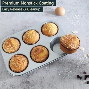 Black Carbon Steel Nonstick Eco-friendly Durable Muffin Pan Rectangle <b>Baking</b> <b>Tray</b> 0.7mm Thickness <b>Oven</b> Safe <b>for</b> Cupcakes Mini - Product Image 5