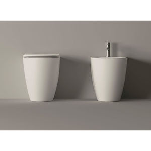 โถสุขภัณฑ์สำหรับห้องน้ำโถสุขภัณฑ์สำหรับห้องน้ำทรงสี่เหลี่ยมด้านหลังติดกับผนัง - Product Image 3