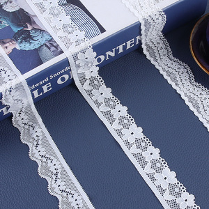 Petit ruban de bordure en dentelle blanche élastique en Nylon Spandex ondulé pour collier bande encolure ourlet manchette sous-vêtements soutien-gorge - Product Image 5