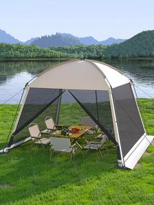 Tienda <span class=keywords><strong>de</strong></span> campaña portátil plegable para exteriores, tienda grande a prueba <span class=keywords><strong>de</strong></span> lluvia para acampar, tela mosquitera - Product Image 5