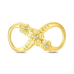 Made of white brass, plated with <b>gold</b> and set with zircon, and decorated with animal, heart, and symbol patterns - Product Image 2