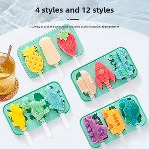 Phim Hoạt Hình Thực Phẩm Cấp <span class=keywords><strong>Silicone</strong></span> <span class=keywords><strong>Ice</strong></span> Cream Khuôn Bền Vững Tự Làm Hộ Gia Đình Popsicle Và Pho Mát Thanh Cho Trẻ Em - Product Image 3