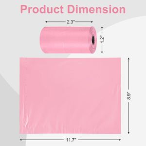 ถุงเก็บอุจจาระสัตว์เลี้ยงแบบม้วน ขนาด 9x13 นิ้ว สีชมพู หนาพิเศษ ป้องกันการรั่วซึม ย่อยสลายได้ ผลิตจากวัสดุ PBAT+PLA+ข้าวโพด เป็นมิตรต่อสิ่งแวดล้อม - Product Image 1