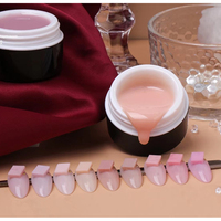Logo Personnalisable Vernis à Ongles Gel UV Couleur Rose Nude Gel Multifonctionnel 3 en 1 de Construction et Rallongement en Pot
