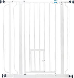 TAK Porte rétractable sans perçage pour escalier Garde-corps de porte pour animaux de compagnie Métal de haute qualité + ABS Porte de sécurité Porte de jeu - Product Image 5