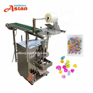 CE certificate Acrylic Beads back seal bag filling packing machine/ colorful beads feeding tray conveyor bucket filling packer