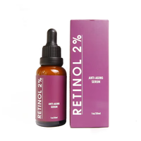 Vente en gros de sérum pour le visage anti-âge au rétinol 30 ml, marque privée, sérum pour le visage au rétinol et au collagène, en vrac