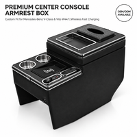 Boîte d'accoudoir de luxe pour Mercedes Vito W447 2014 2022 V200 V250 V260 V300, console avec éclairage 7 couleurs