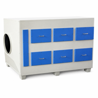 Boîte d'adsorption au charbon actif multicouche, armoire de purification et de désodorisation des gaz industriels