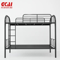 Lit superposé en acier double de style traditionnel de haute qualité, cadre en métal noir, durable, écologique, pour adultes, étudiants, école