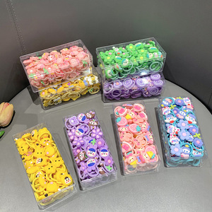 Anneau de pouce pour enfants avec motif d'<span class=keywords><strong>animaux</strong></span> de dessin animé, cordon élastique pour cheveux, n'abîme pas les cheveux du bébé - Product Image 3