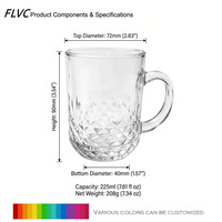 Mug en verre épais de style vintage gaufré pour jus, soda, bière, idéal pour les fêtes, bars, hôtels et restaurants - Vente en gros