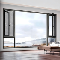 Porte coulissante verticale en alliage d'aluminium avec stores en verre trempé, double vitrage coupe-vent pour maisons 36x48