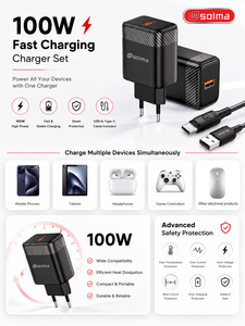 Cargador Rápido PD de 100W <span class=keywords><strong>Solma</strong></span>, Producto en Tendencia 2026, Cargador de Pared USB-A con Cable Tipo C para Teléfonos Móviles Samsung, Xiaomi, iPhone - Product Image 2