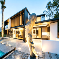 Façade à persiennes en alliage d'aluminium écologique avec panneaux de verre, décorative extérieure, légère, durable, ventilée, pare-soleil, garantie 5 ans