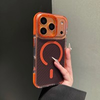 Coque de protection en fibre de carbone pour iPhone 17 Pro Max, sensation haut de gamme semi-transparente pour Apple 16, compatible avec les modèles 15, 14, 13, 12