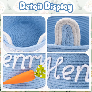 Produtos de Páscoa em Branco para Personalização, Decoração, Presentes, Cestas de Páscoa com Bordado de Coelho - Product Image 4