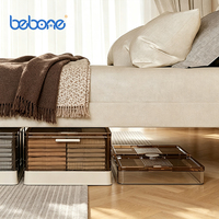 Boîtes de rangement en plastique empilables et pliables avec couvercles, conteneurs de rangement sous le lit avec roulettes pour l'organisation de la chambre