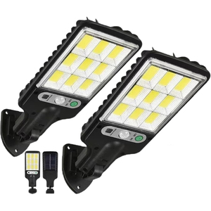 ไฟถนนโซลาร์เซลล์แบบติดผนัง IP54 20W 750LM COB พร้อมเซ็นเซอร์ตรวจจับความเคลื่อนไหว ควบคุมด้วยรีโมท แบตเตอรี่ 1200mAh วัสดุพลาสติก ABS สำหรับภายนอกอาคาร - Product Image 1