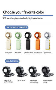 Ventilateur portable personnalisé avec logo, mini-ventilateur de taille haute vitesse sans balais, ventilateur de bureau et de cou rechargeable avec écran LED - Product Image 2