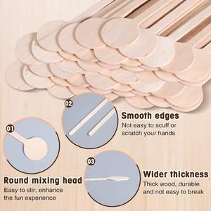 6.25인치 라운드 패들 모양 나무 스틱, 꿀 용 나무 막대 - Product Image 4