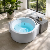 Bañera de Hidromasaje Acrílica Moderna de Lujo, Independiente, con Bluetooth y Luces LED, para Adultos
